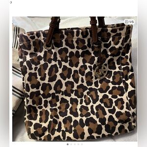 Michael Kors Brown Leopard Print Tote